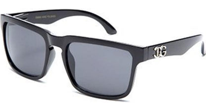 IG Unisex Classic Sunglasses for Men and Women Gloss Black Smoke Lens IG Eyewear IG9806_b