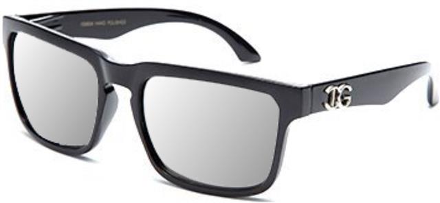 IG Unisex Classic Sunglasses for Men and Women Gloss Black Silver Mirror Lens IG Eyewear IG9806_c