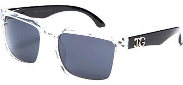 IG Unisex Classic Sunglasses for Men and Women Clear & Gloss Black Smoke Lens IG Eyewear IG9806_d