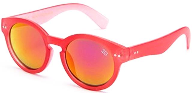 Unisex Designer Round Mirror Key Hole Sunglasses Red White Orange Mirror Lens IG Eyewear IG9832-F
