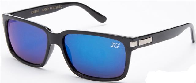 Designer Classic IG Sunglasses for Men and Women Gloss Black Blue Mirror Lens IG Eyewear IG9860_E