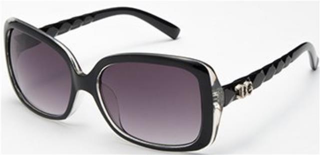 IG Womens Retro Vintage Round Square Sunglasses Black & Clear Silver Smoke Pink Gradient Lens IG Eyewear IG9893_B