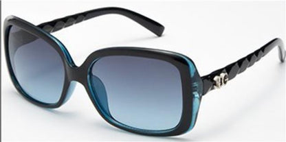 IG Womens Retro Vintage Round Square Sunglasses Black & Blue Silver Smoke Blue Gradient Lens IG Eyewear IG9893_D