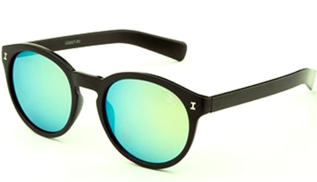 Designer Vintage Key Hole Round Mirror IG Sunglasses Unisex Black Light Green Mirror Lens IG Eyewear IG9907-RVe
