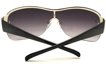 Women's Designer Oversized Semi Rimless Wrap Around Diamante Sunglasses UV400 Eyelevel IMG_5666