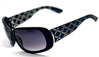 Women's Designer Oversized Wrap Around Diamante Jacquard Sunglasses UV400 Eyelevel IMG_5722