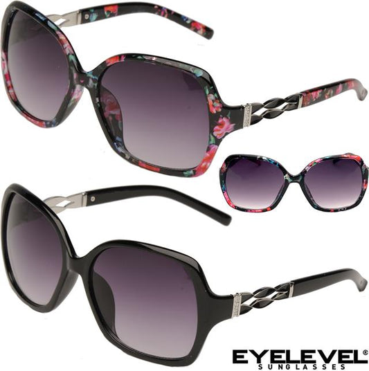 Women's Oversized Butterfly Shield Floral Sunglasses UV400 Eyelevel JULIA