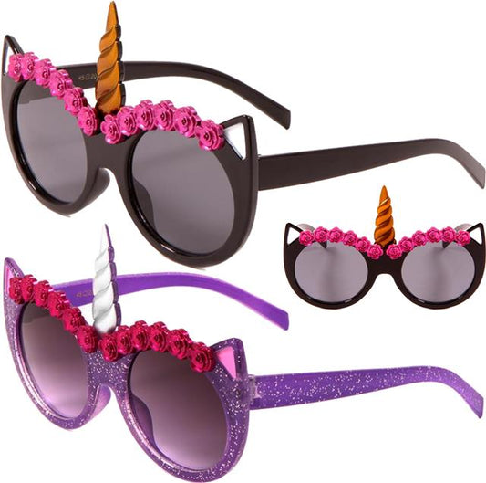 Girl's Round Unicorn Horn Sunglasses for Kid's Unbranded K831