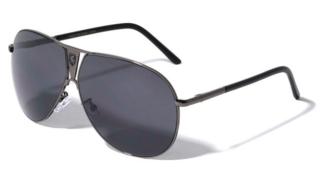Khan Vintage Oversized Shield Pilot Sunglasses for Men Khan KN-1086-khan-metal-frontal-lion-logo-aviators-sunglasses-02
