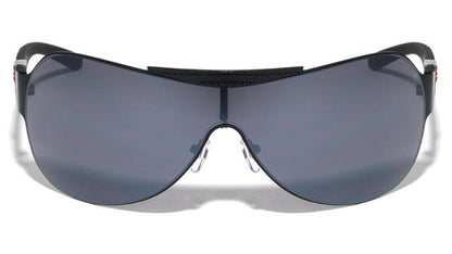 Khan Oversized Shield Sunglasses for Mens And Women Khan KN-1129-khan-metal-one-piece-shield-lens-curly-pattern-sunglasses-01