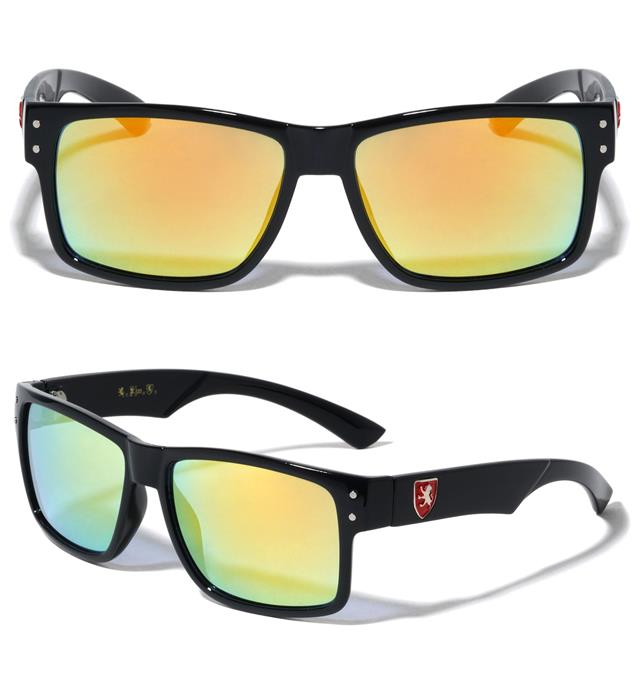 Mens High Quality Flat Top Classic Retro Sunglasses with Mirror Lens Khan KN-5344-CM-khan-plastic-color-mirror-classic-square-sunglasses-0