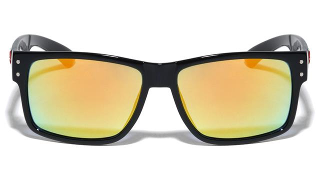 Mens High Quality Flat Top Classic Retro Sunglasses with Mirror Lens Khan KN-5344-CM-khan-plastic-color-mirror-classic-square-sunglasses-01