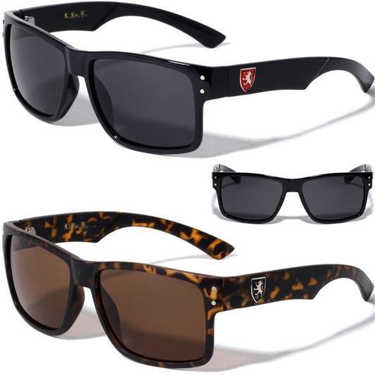Mens High Quality Flat Top Classic Retro Sunglasses with Super Dark Lens Khan KN-5344-SD-khan-plastic-super-dark-classic-square-sunglasses-00