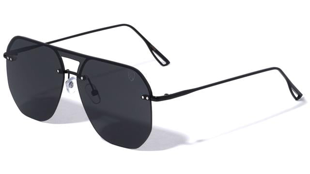 Men's Khan Flat Top Flat Lens Pilot Mirror Shield Sunglasses Khan KN-M21040-khan-metal-aviators-shield-sunglasses-03