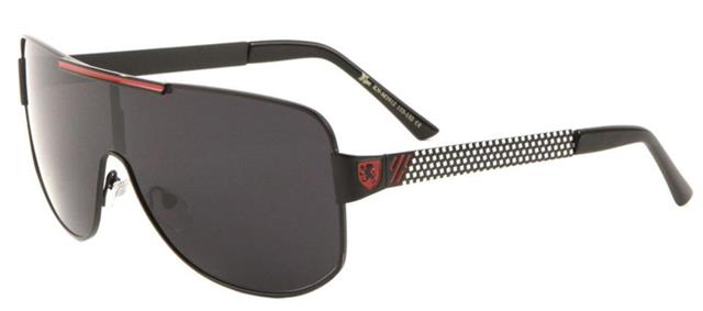 Men's Khan Retro Designer Metal Wrap Sunglasses BLACK & RED Khan KN-M3912-khan-metal-one-piece-sunglasses-06