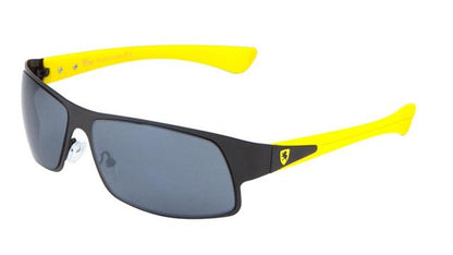 Khan Wrap Around Sport Shield Sunglasses for Men Black Yellow Smoke Lens Khan KN-M3937-RCM-khan-metal-revo-color-mirror-wrap-sport-sunglasses-02