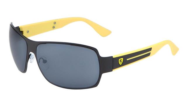 Khan Sports Large Wrap around Mirror Unisex Sunglasses Black Yellow Smoke Lens Khan KN-M3938-RCM-khan-metal-revo-color-mirror-sunglasses-05