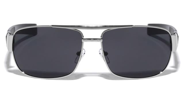 Mens Khan Small Pilot Sunglasses with Brow Bar UV400 Khan KN-M3956-khan-metal-modern-squared-aviators-sunglasses-01