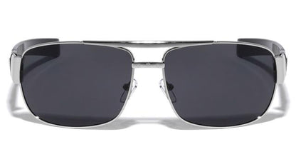 Mens Khan Small Pilot Sunglasses with Brow Bar UV400 Khan KN-M3956-khan-metal-modern-squared-aviators-sunglasses-01