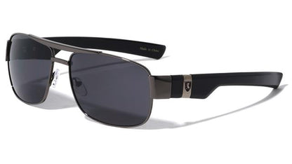 Mens Khan Small Pilot Sunglasses with Brow Bar UV400 Khan KN-M3956-khan-metal-modern-squared-aviators-sunglasses-03