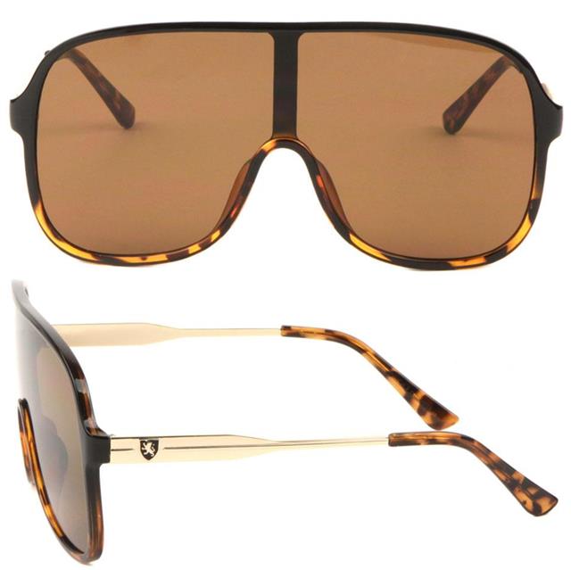 Designer Retro Clubbing Flat Top Shield Pilot Sunglasses for Men Khan KN-P01021