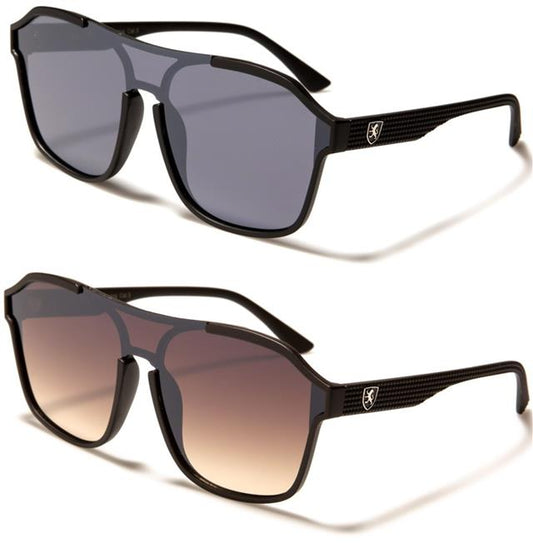 Designer Retro Flat Top Shield Pilot Sunglasses for Men Khan KN-P01024