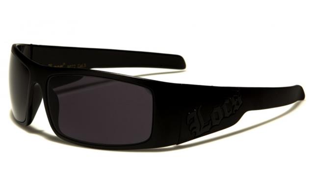 Locs Black White Oversized wrap around Gangsta Hip Hop Sunglasses MATT BLACK SMOKE LENSES Locs Shades LC64MIXC