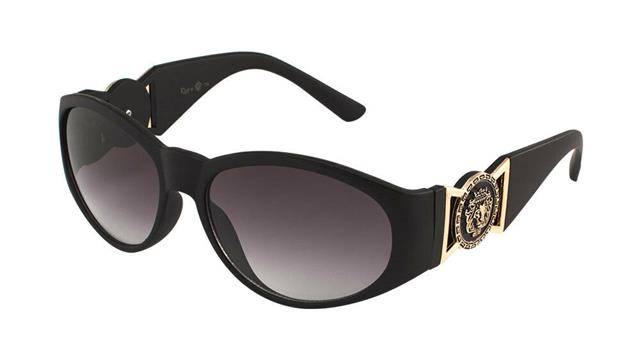 Designer Kleo Women's Sunglasses Matt Black Gold Smoke Gradient Lens Kleo LH-5348-1