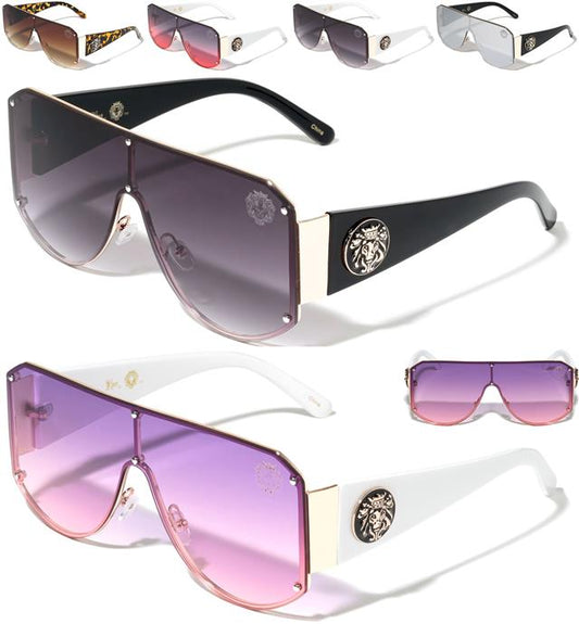 Kleo Designer Inspired Large Flat Shield Sunglasses Kleo LH-M7815