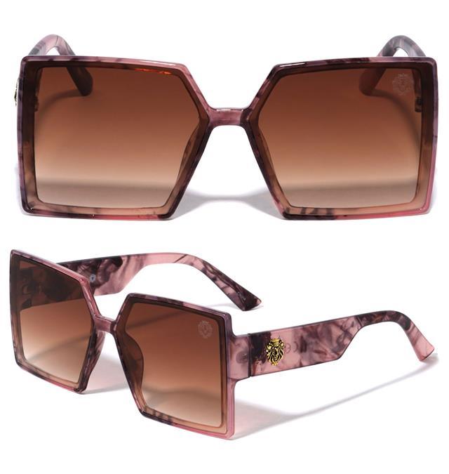 Women's Marble Look Oversized Kleo Butterfly Shield Sunglasses UV400 Kleo LH-P4036