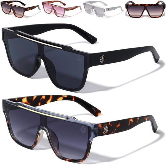 Kleo Women's large Futuristic Visor Shield Sunglasses with Brow Bar UV400 Kleo LH-P4037