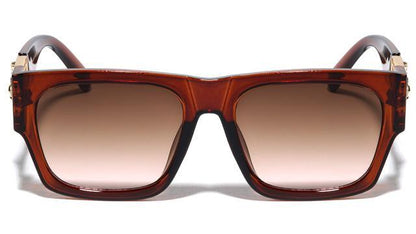 Kleo Women's large Retro Classic Sunglasses UV400 Kleo LH-P4045-lion-head-plastic-oval-medallion-square-sunglasses-01