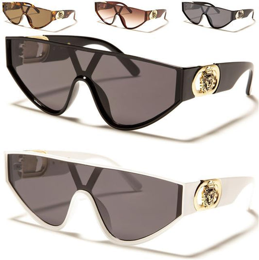 Kleo Women's large thick rim Futuristic Visor Shield Sunglasses UV400 Kleo LH-P4046