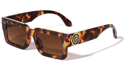 Small Retro rave Sunglasses with a thick bevelled frame Tortoise Gold Brown Gradient Kleo LH-P4047-lion-head-plastic-metal-brow-square-sunglasses-03