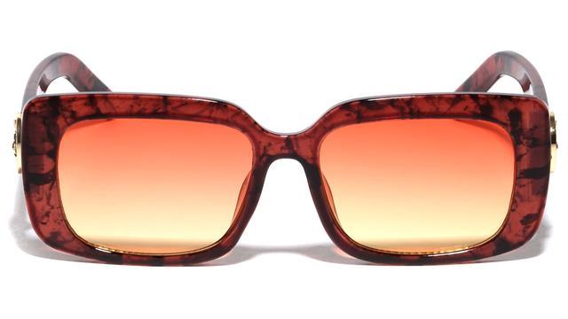 Kleo Women's large thick rim chunky frame Sunglasses UV400 Kleo LH-P4048-lion-head-plastic-rounded-square-sunglasses-01