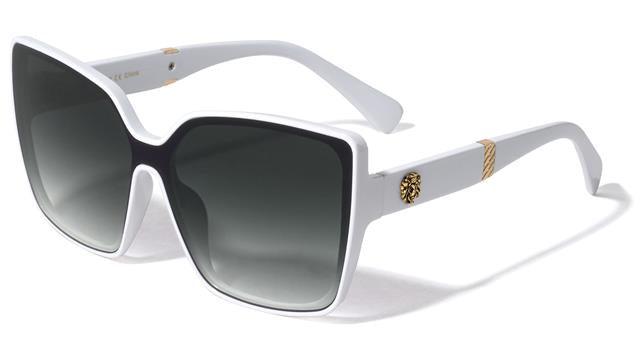 Kleo Women's Oversized Square Butterfly Shield Sunglasses UV400 Kleo LH-P4049-lion-head-plastic-shield-cat-eye-sunglasses-07 White Smoke Gradient