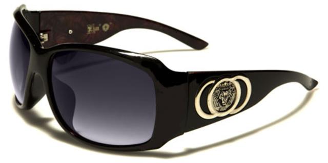 Women's Oversized Big wrap Around Kleo Sunglasses Black red Black Lenses Kleo LH31052