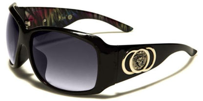 Women's Oversized Big wrap Around Kleo Sunglasses Black Multi Zebra Black Lenses Kleo LH31053