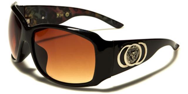 Women's Oversized Big wrap Around Kleo Sunglasses Black Multi Leopard Brown Lenses Kleo LH31054