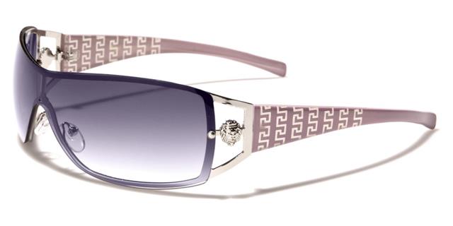 Women's Oversized Wrap around Semi-Rimless Retro Kleo Sunglasses Pink Smoke Lens Kleo LH3699K