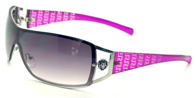 Women's Oversized Wrap around Semi-Rimless Retro Kleo Sunglasses Purple Smoke Lens Kleo LH3699j