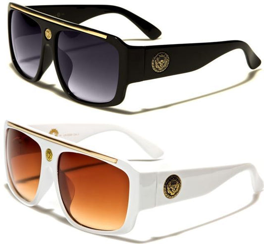 Womens Kleo Flat Top Pilot Sunglasses with gold brow bar and lion Logo KLEO LH5350_2fadbdc2-6441-49ec-afa4-6cce9fa78a4b