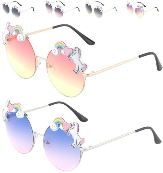 Oversized Unicorn Round Women's Sunglasses Great for a Festival Unbranded M10346-OC