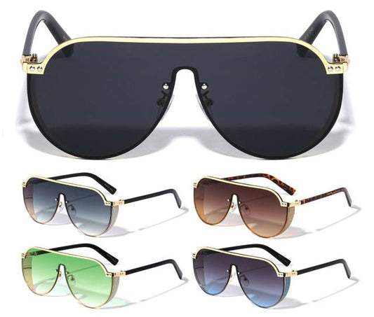 Women's Thick Glitter Rim Pilot Sunglasses Unbranded M10774-metal-glitter-edge-aviator-sunglasses-000