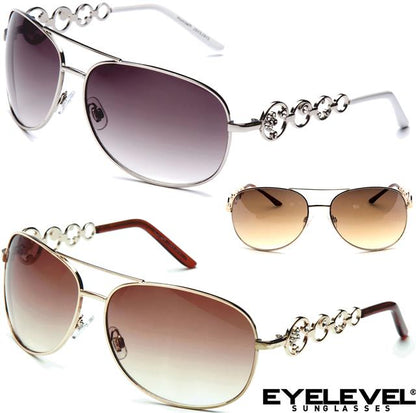 Women's Designer Oversized Pilot Diamante Sunglasses UV400 Eyelevel MADISONa