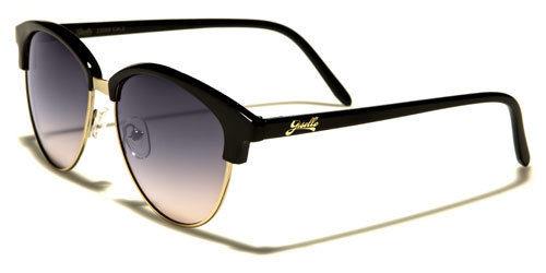 Designer Half Rim Classic Sunglasses for women BLACK & GOLD Giselle NEW-DESIGNER-SUNGLASSES-LADIES-WOMENS-GIRLS-BIG-BLACK-VINTAGE-RETRO-LARGE-UV400-v1