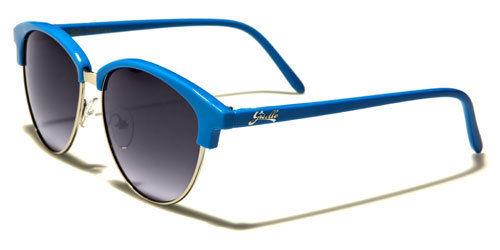 Designer Half Rim Classic Sunglasses for women BLUE & SILVER Giselle NEW-DESIGNER-SUNGLASSES-LADIES-WOMENS-GIRLS-BIG-BLACK-VINTAGE-RETRO-LARGE-UV400-v5