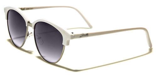 Designer Half Rim Classic Sunglasses for women WHITE & SILVER Giselle NEW-DESIGNER-SUNGLASSES-LADIES-WOMENS-GIRLS-BIG-BLACK-VINTAGE-RETRO-LARGE-UV400-v7