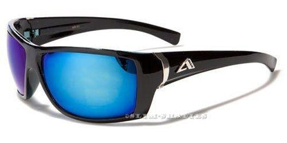 Arctic Blue Wrap Around Blue Mirrored Sports Sunglasses MATT BLACK BLUE MIRROR Arctic Blue NEW-SUNGLASSES-ARCTIC-BLUE-DESIGNER-SPORTS-GOLF-FISHING-LARGE-MENS-BLACK-UV400-v4