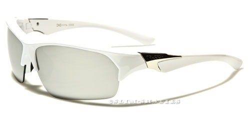 Xloop Sports Semi Rimless Sunglasses Wrap For Men X-LOOP NEW-XLOOP-SUNGLASSES-MENS-LADIES-WOMENS-DESIGNER-SPORTS-BLACK-LARGE-WRAP-UV400-v0 WHITE MIRROR LENSES